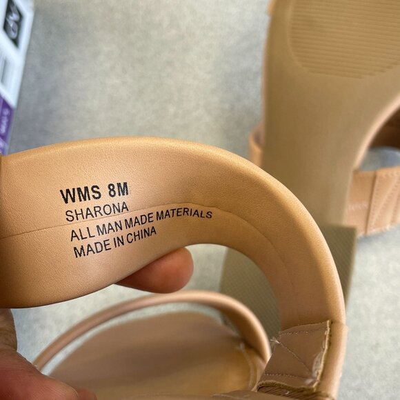 NEW Dolce Vita Sharona Women's Size 8 Block Heel Slide Sandals Tan - Picture 5 of 7